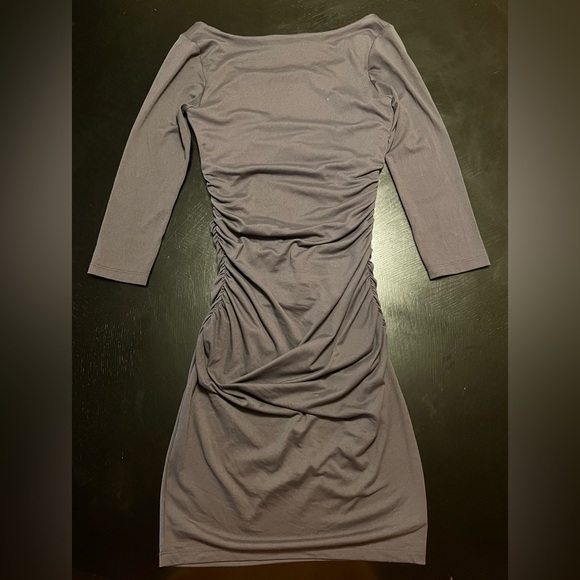 Susana Monaco Dresses & Skirts - Susana Monaco Long Sleeve Ruched Dress in Gray Size S